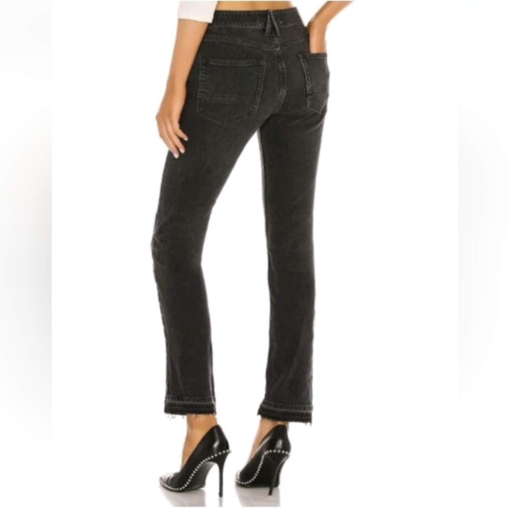 Free People We The Free Cuffed Slim Boyfriend Jean in Faded Black Sz 27